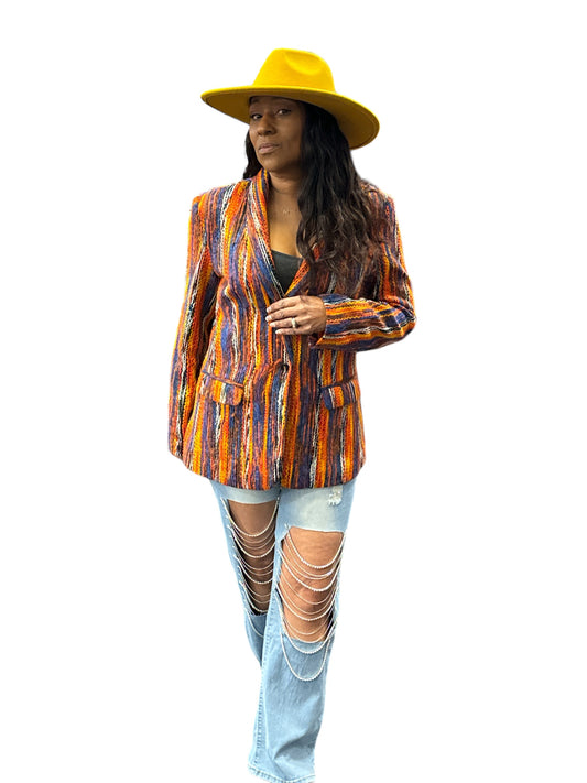 Multi Color Tweed Blazer