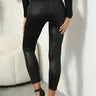 Black glossy High waist leggings